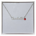 Custom Name Plate Pendant with Birthstone