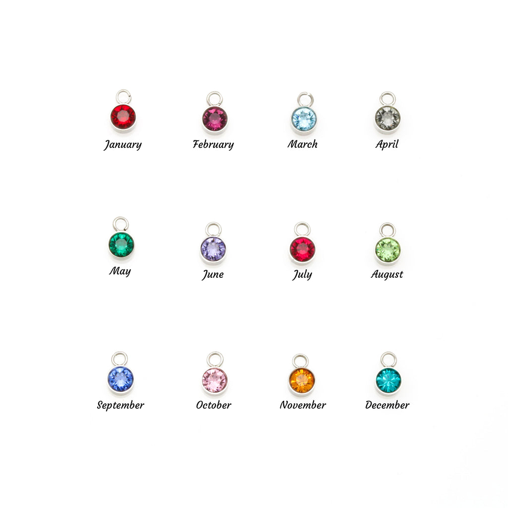 Custom Name Plate Pendant with Birthstone