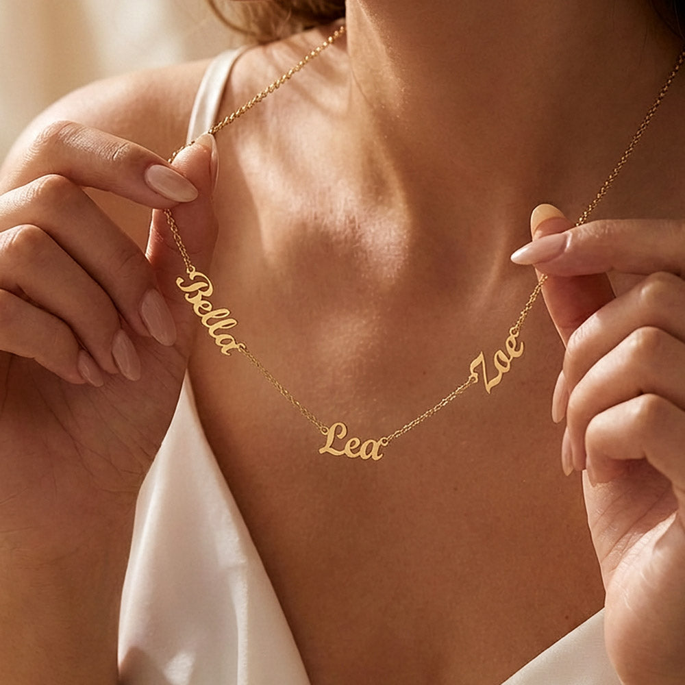 Multiple Name Plate Necklace
