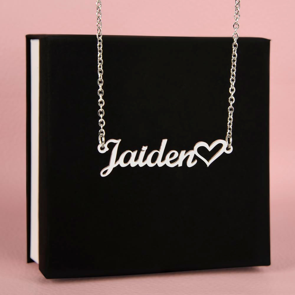 Custom Name Pendant with Heart