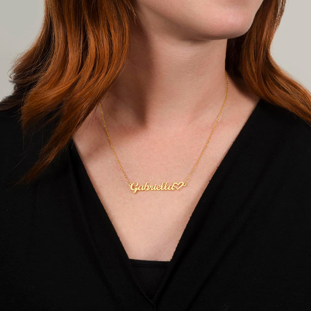 Custom Name Pendant with Heart