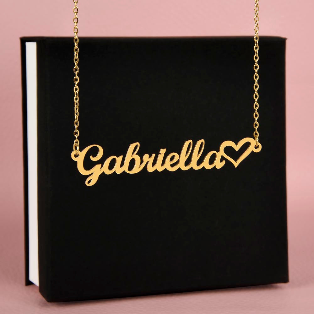Custom Name Pendant with Heart