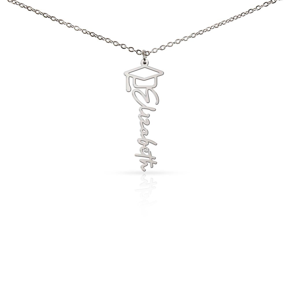 Graduation Cap Custom Name Necklace