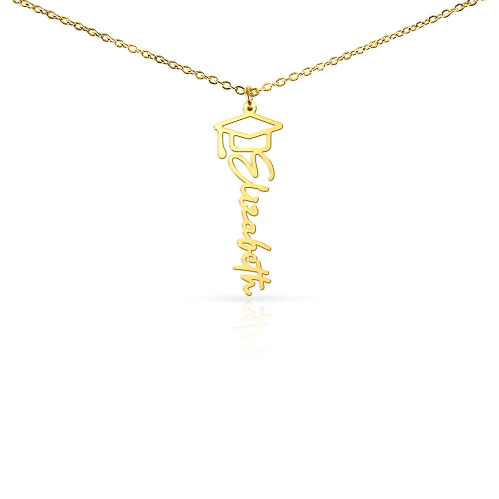 Graduation Cap Custom Name Necklace